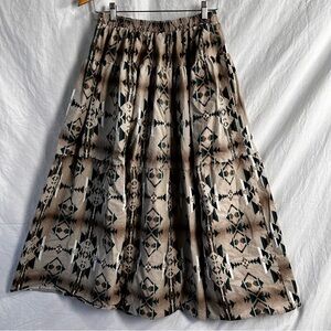 Vintage Homemade Western Maxi Skirt Southwest Aztec Tiered Dancing Boho Cowgirl